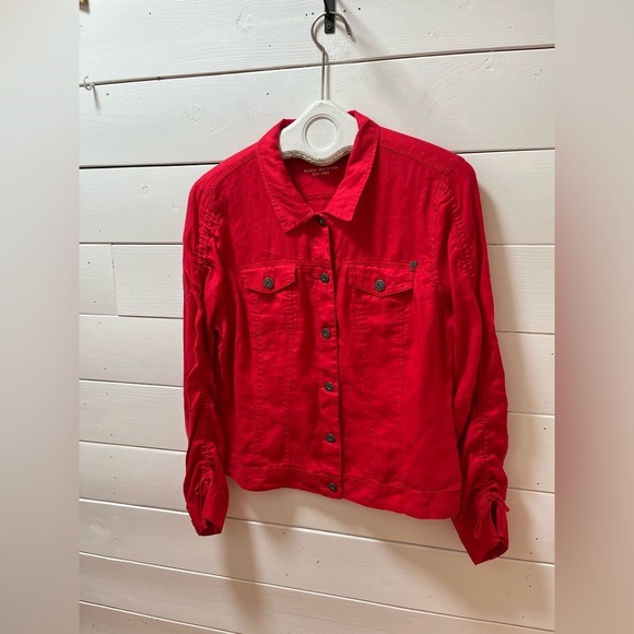 SANDWICH red linen jacket size 44 - Picture 3 of 12